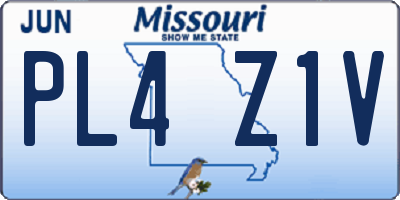 MO license plate PL4Z1V