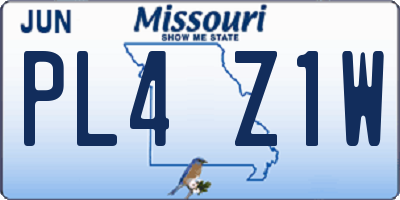 MO license plate PL4Z1W