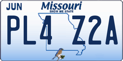 MO license plate PL4Z2A