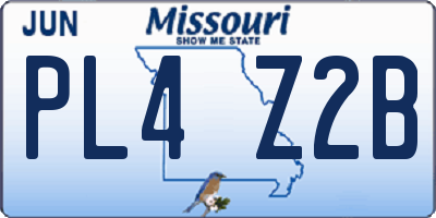 MO license plate PL4Z2B