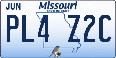 MO license plate PL4Z2C
