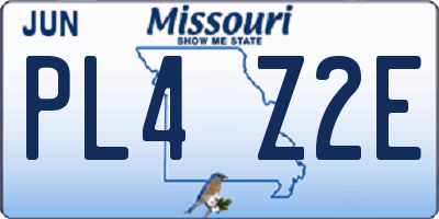MO license plate PL4Z2E