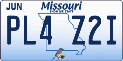 MO license plate PL4Z2I