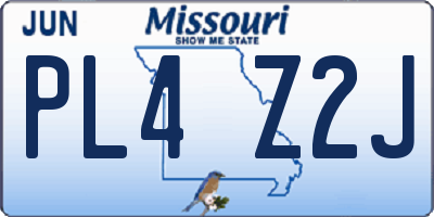 MO license plate PL4Z2J