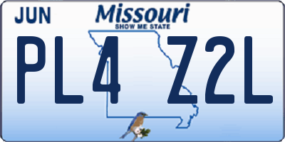 MO license plate PL4Z2L
