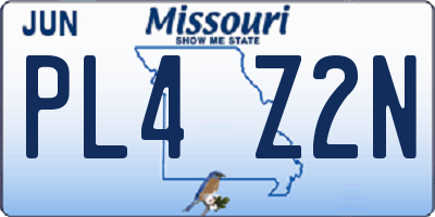MO license plate PL4Z2N