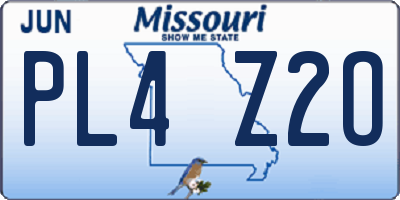 MO license plate PL4Z2O