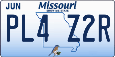 MO license plate PL4Z2R