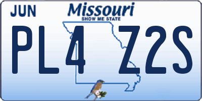 MO license plate PL4Z2S