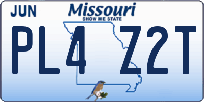 MO license plate PL4Z2T