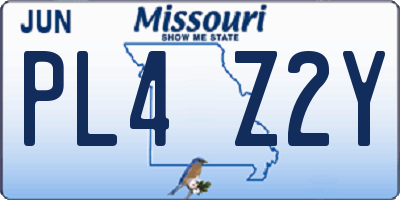 MO license plate PL4Z2Y