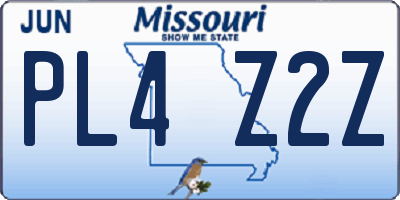 MO license plate PL4Z2Z
