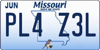MO license plate PL4Z3L