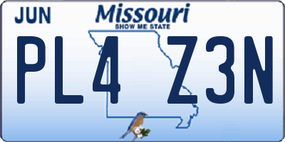 MO license plate PL4Z3N