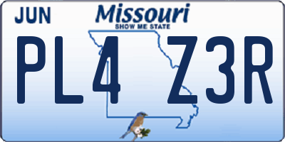 MO license plate PL4Z3R