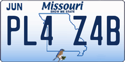 MO license plate PL4Z4B