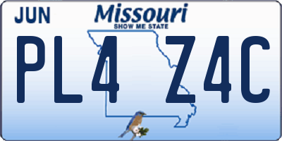 MO license plate PL4Z4C