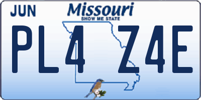 MO license plate PL4Z4E