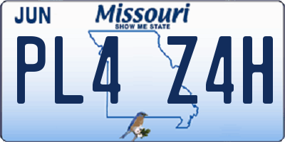 MO license plate PL4Z4H