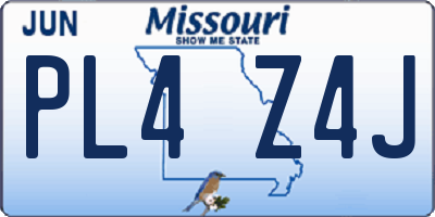 MO license plate PL4Z4J