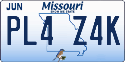 MO license plate PL4Z4K