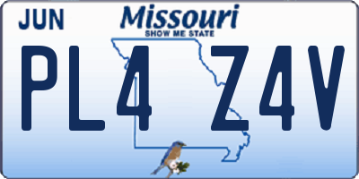 MO license plate PL4Z4V
