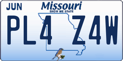 MO license plate PL4Z4W