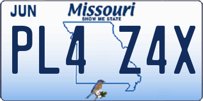 MO license plate PL4Z4X
