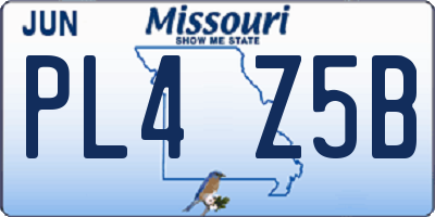 MO license plate PL4Z5B