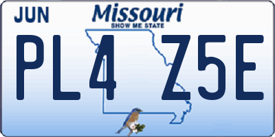 MO license plate PL4Z5E