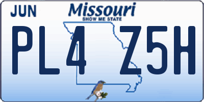 MO license plate PL4Z5H
