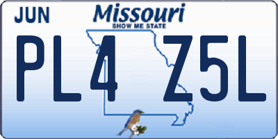 MO license plate PL4Z5L