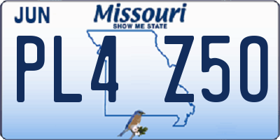 MO license plate PL4Z5O