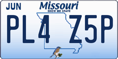 MO license plate PL4Z5P
