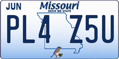 MO license plate PL4Z5U