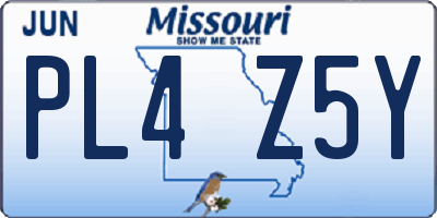 MO license plate PL4Z5Y