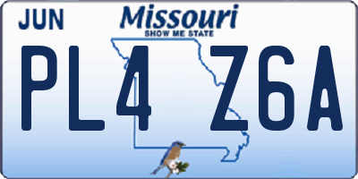 MO license plate PL4Z6A