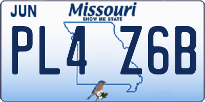 MO license plate PL4Z6B