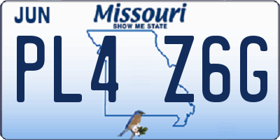 MO license plate PL4Z6G