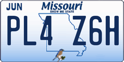 MO license plate PL4Z6H