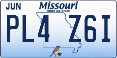 MO license plate PL4Z6I