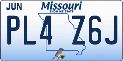 MO license plate PL4Z6J