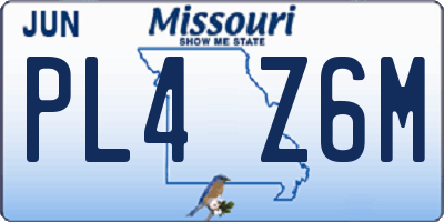 MO license plate PL4Z6M