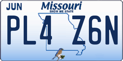 MO license plate PL4Z6N