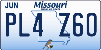 MO license plate PL4Z6O