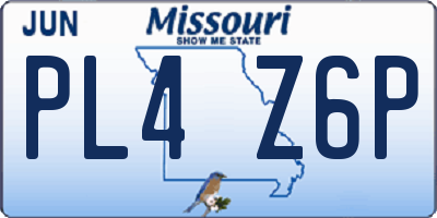 MO license plate PL4Z6P