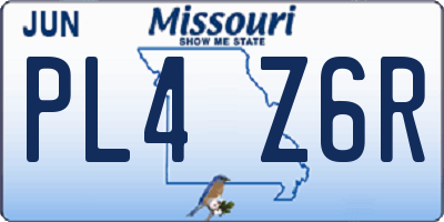 MO license plate PL4Z6R