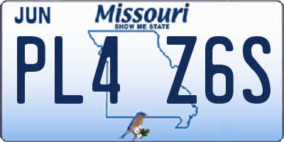 MO license plate PL4Z6S