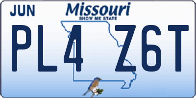 MO license plate PL4Z6T