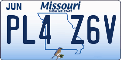 MO license plate PL4Z6V